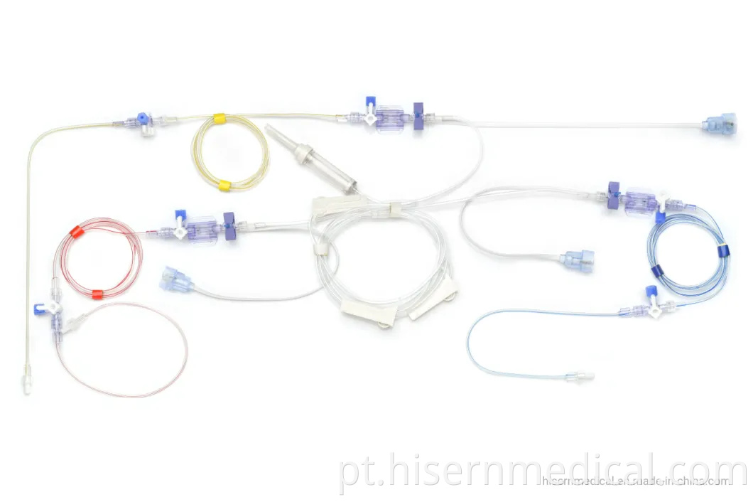 Produto de instrumento médico Transdutor de pressão arterial descartável de triplo lúmen de fábrica na China